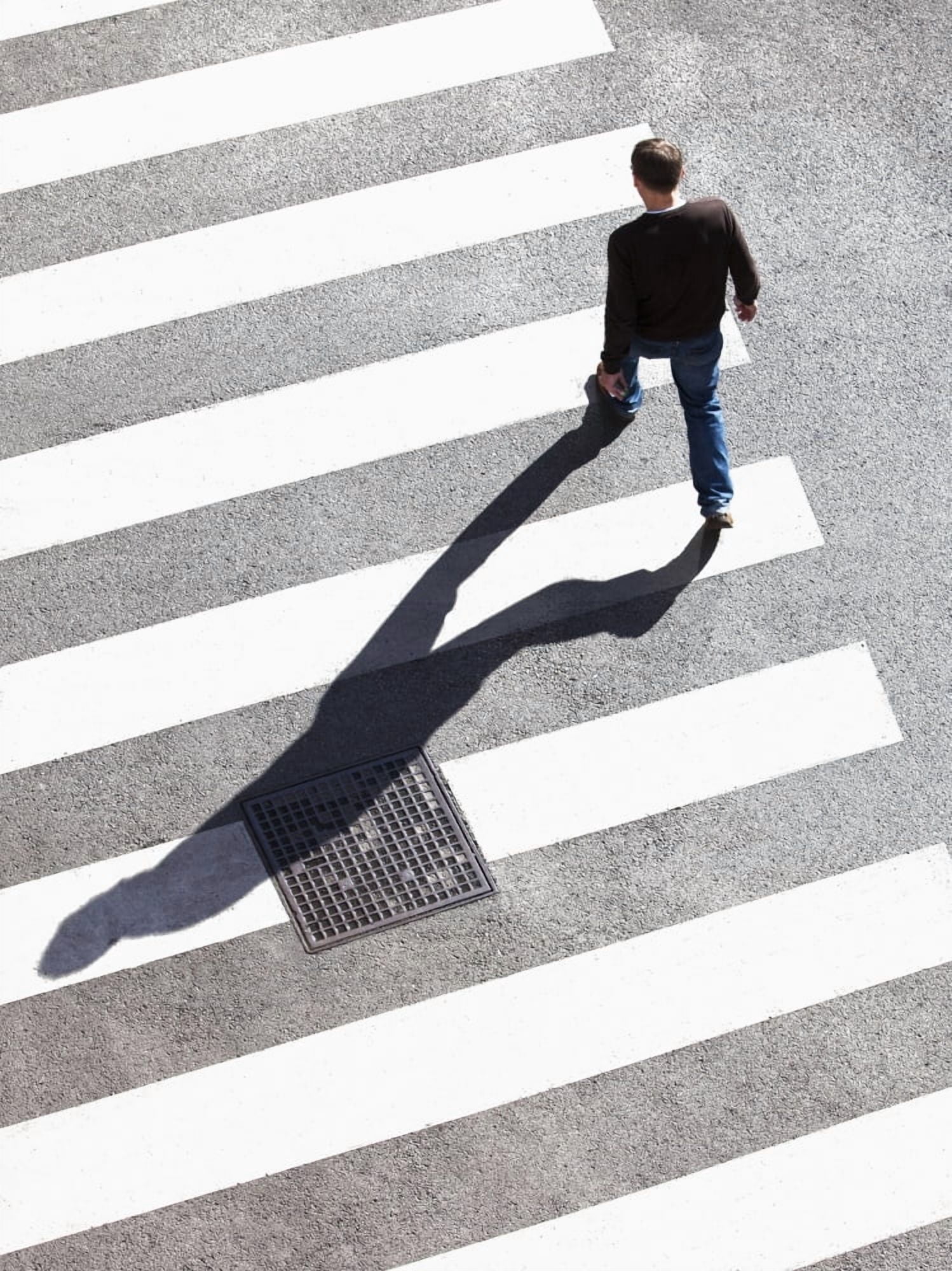 Pedestrain Crossing the Street on Zebra Crossing Canvas Art - Panoramic Images (24 x 18)