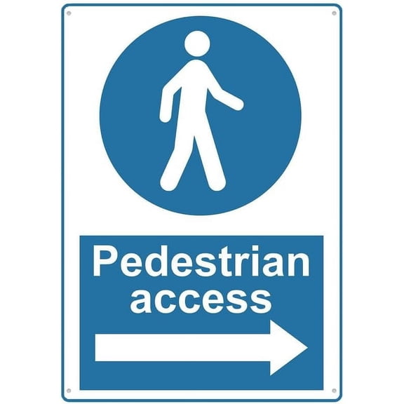 Pedestrian Access Sign Metal Signs 12X8 Inch Rust Free Aluminum,Uv Ink Printing,Durable/Weatherproof Outdoor For Home