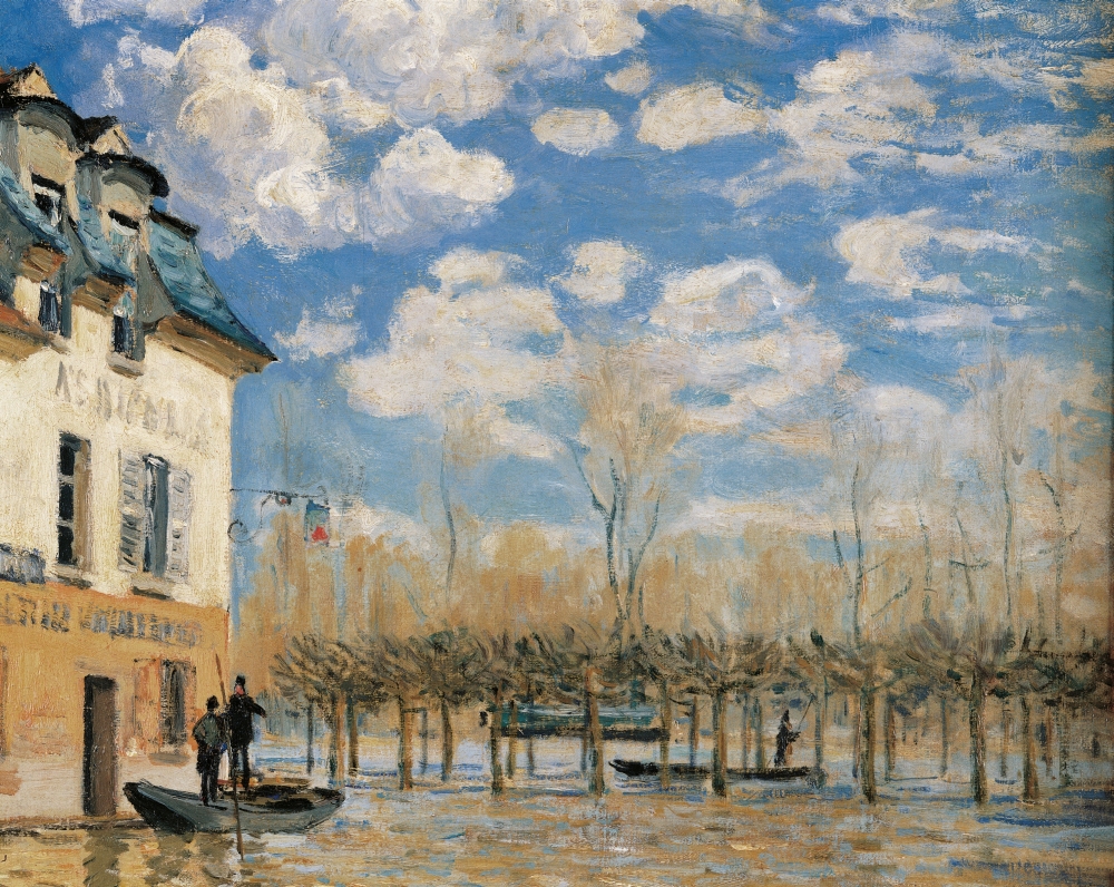 Pedestrian Bridge In Argenteuil Canvas Art - (24 x 18)