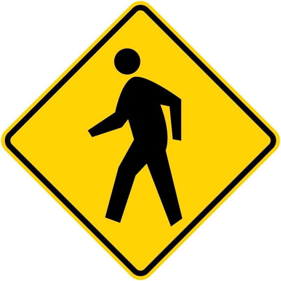 Pedestrian Crossing Sign - 30 x 30 Inches - Highly Reflective 3M Sheeting for Enhanced Visibility and Safety, 10-Year Warranty