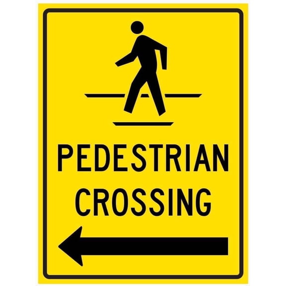 Pedestrian Crossing Sign – 8x12 Inch Reflective Aluminum,UV Protected & Weatherproof,HighVisibility Safety Warning for Streets,Schools & Crosswalk Areas
