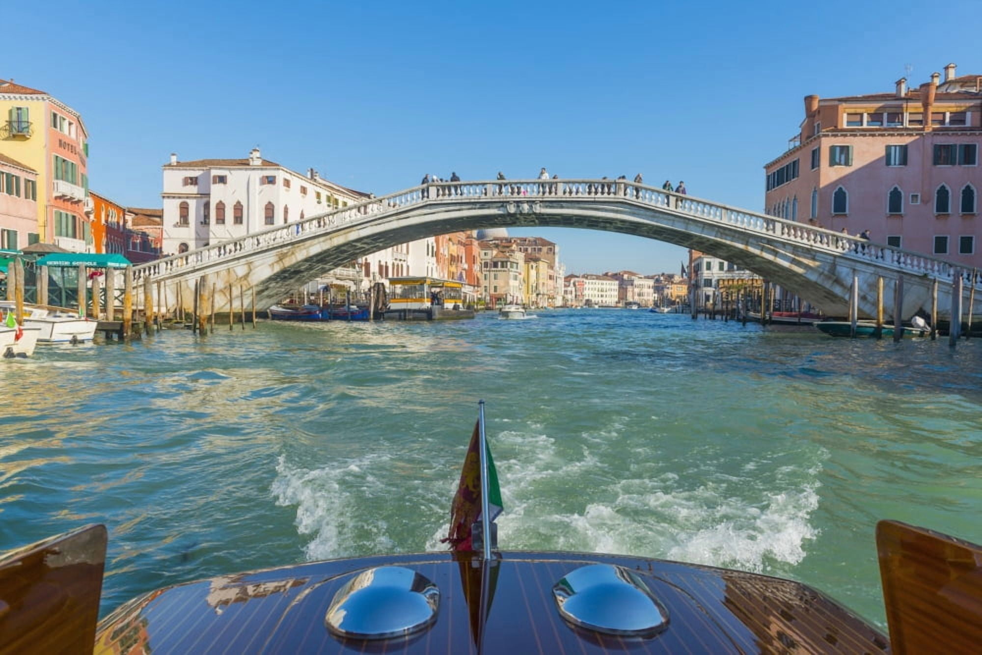 Pedestrian footbridge crossing the grand canal Venice Veneto Italy Canvas Art - Mats Silvan Design Pics (19 x 12)