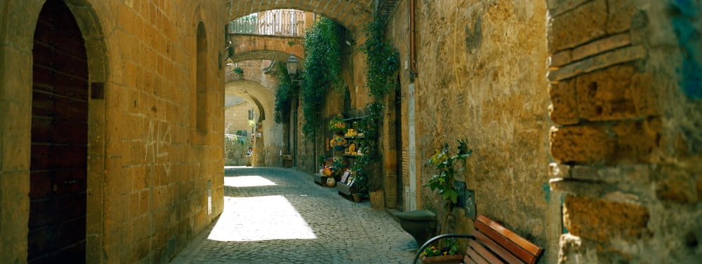 Pedestrian walkway Orvieto Umbria Italy Canvas Art - Panoramic Images (27 x 9)