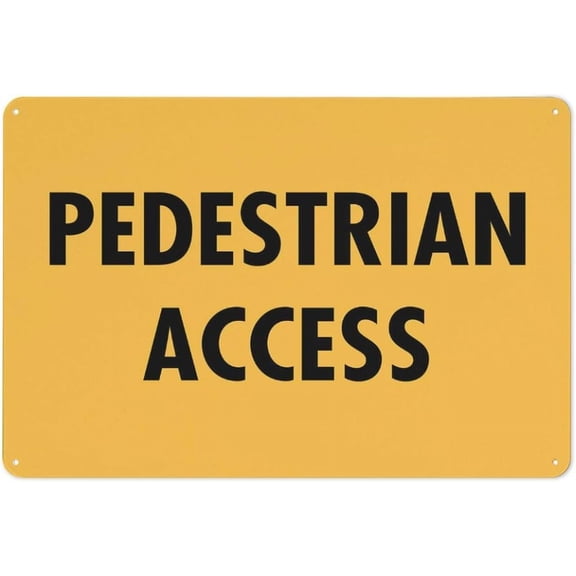 Pedestrians Access Reflective Aluminum Metal Signage - 8"x12", With Symbol, Weatherproof - Crosswalk, Sidewalk, Park, Pedestrian Zone