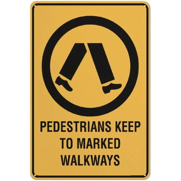 Pedestrians Keep to Marked Walkways Sign – 8x12 Inch RustFree Aluminum,Reflective & Weatherproof Metal Sign,HighVisibility Safety Warning for Indoor or Outdoor Areas