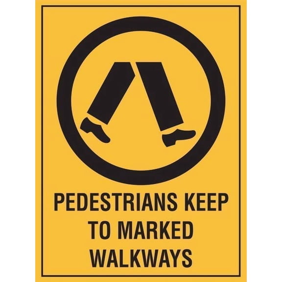 Pedestrians Keep to Marked Walkways Sign Restriction Alert Attention Caution Warning Notice Aluminum Metal Tin 8 x12 Sign Plate