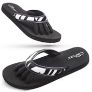 Pedi Couture Pedicure Sandals for Women - Toe Separator Slippers - Zebra - Large 8.5-9.5