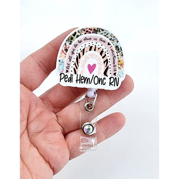 Pedi Hemi/ Onc Rn Badge Reel | Pedi Badge Reel | Pedi Carabiner