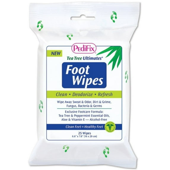 PediFix Tea Tree Foot Wipes, 25 ea