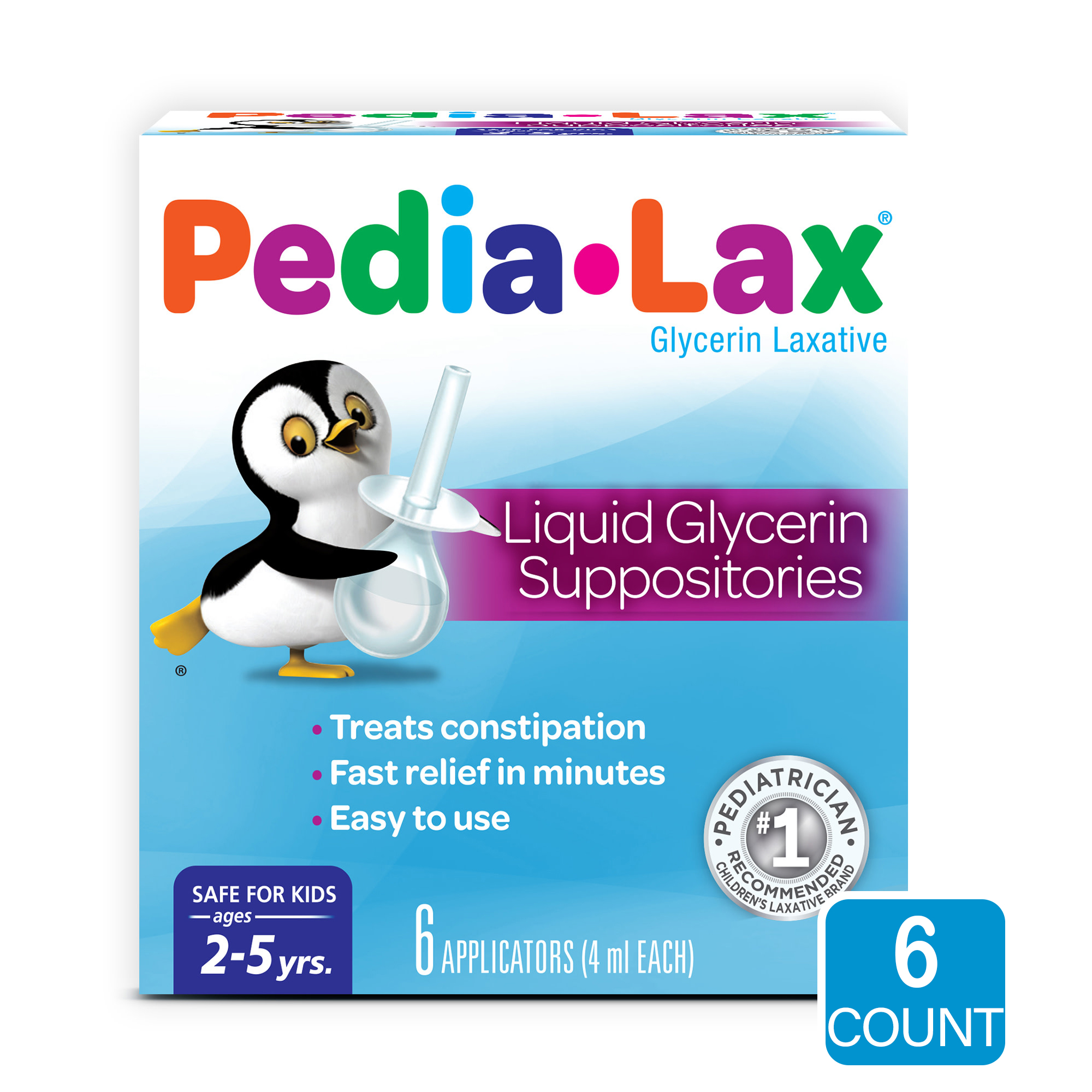 Pedia-Lax Laxative Liquid Glycerin Suppositories for Kids, Ages 2-5, 6 Count - image 1 of 17