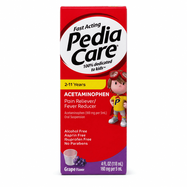 PediaCare Children's Acetaminophen Liquid, 160 mg per 5 mL, Grape ...
