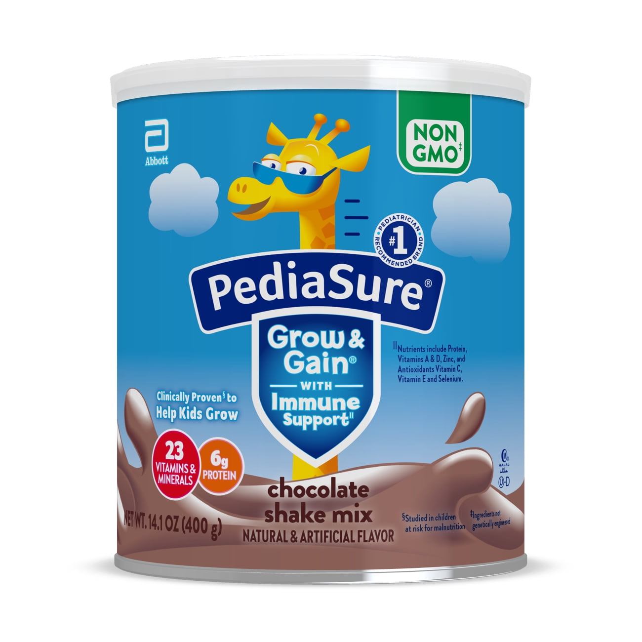PediaSure Grow & Gain Shake Mix Powder, Chocolate, 14.1oz Can