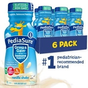 PediaSure Grow & Gain with Immune Support, 7g Protein, Vanilla, 8-fl-oz Bottle, Pack of 6