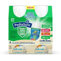 PediaSure Grow & Gain with Fiber Nutritional Shake, Vanilla, 7.4-fl-oz Bottle (Pack of 4)