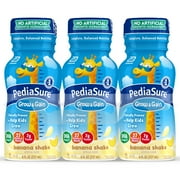 PediaSure Grow & Gain with Immune Support, Kids Protein Shake, 7g Protein, Banana 8-fl-oz Bottle, 4-6 Count