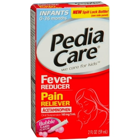 Pediacare Acetaminophen Oral Suspension Bubble Gum Fever Reducer/Pain Reliever, 2 oz