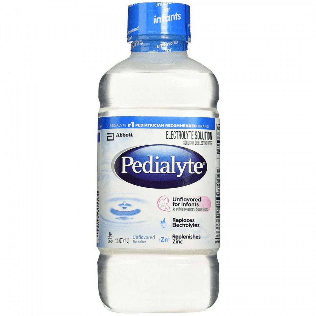 Pedialyte Electrolyte Solution, Unflavored, Hydration Drink, 1 Liter