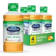 Pedialyte AdvancedCare Electrolyte Solution, 1 Liter, 4 Count, with PreActiv Prebiotics, Hydration Drink, Tropical Fruit