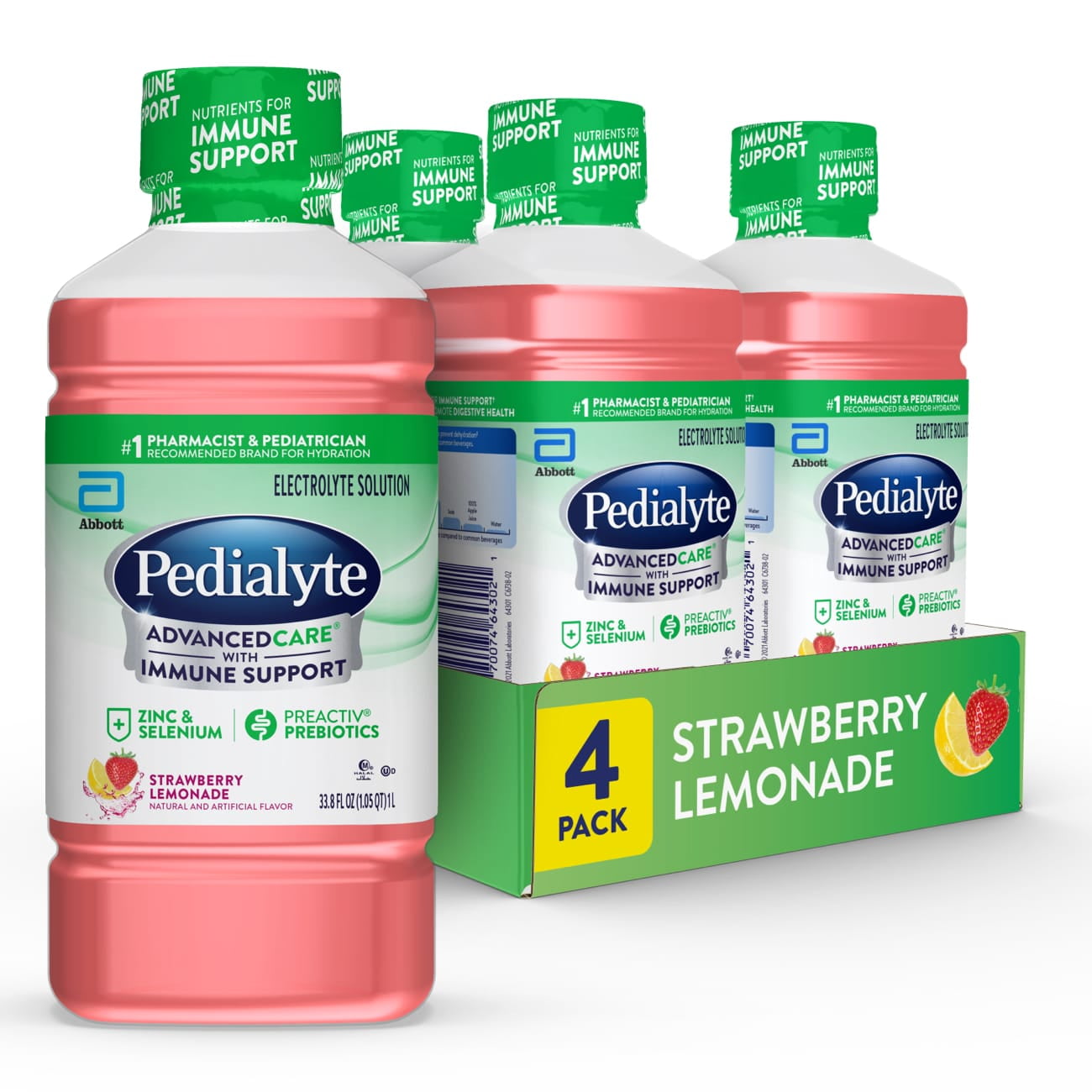 Pedialyte AdvancedCare Electrolyte Solution Strawberry Lemonade Ready ...