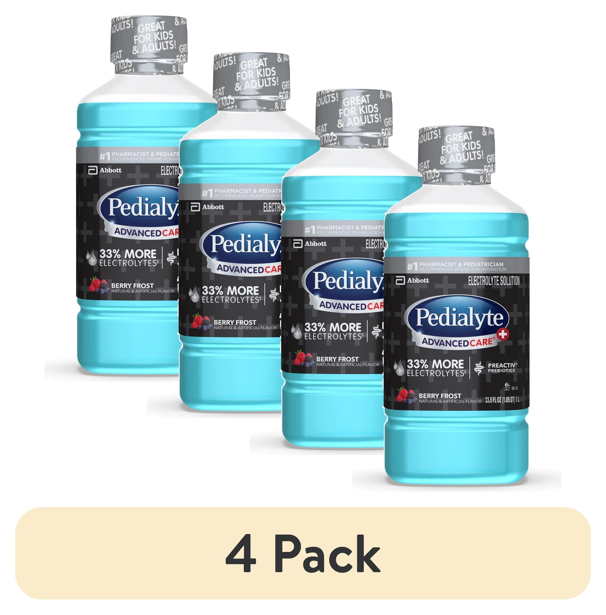 (4 pack) Pedialyte AdvancedCare Plus Electrolyte Drink, 1 Liter, with 33 More Electrolytes and