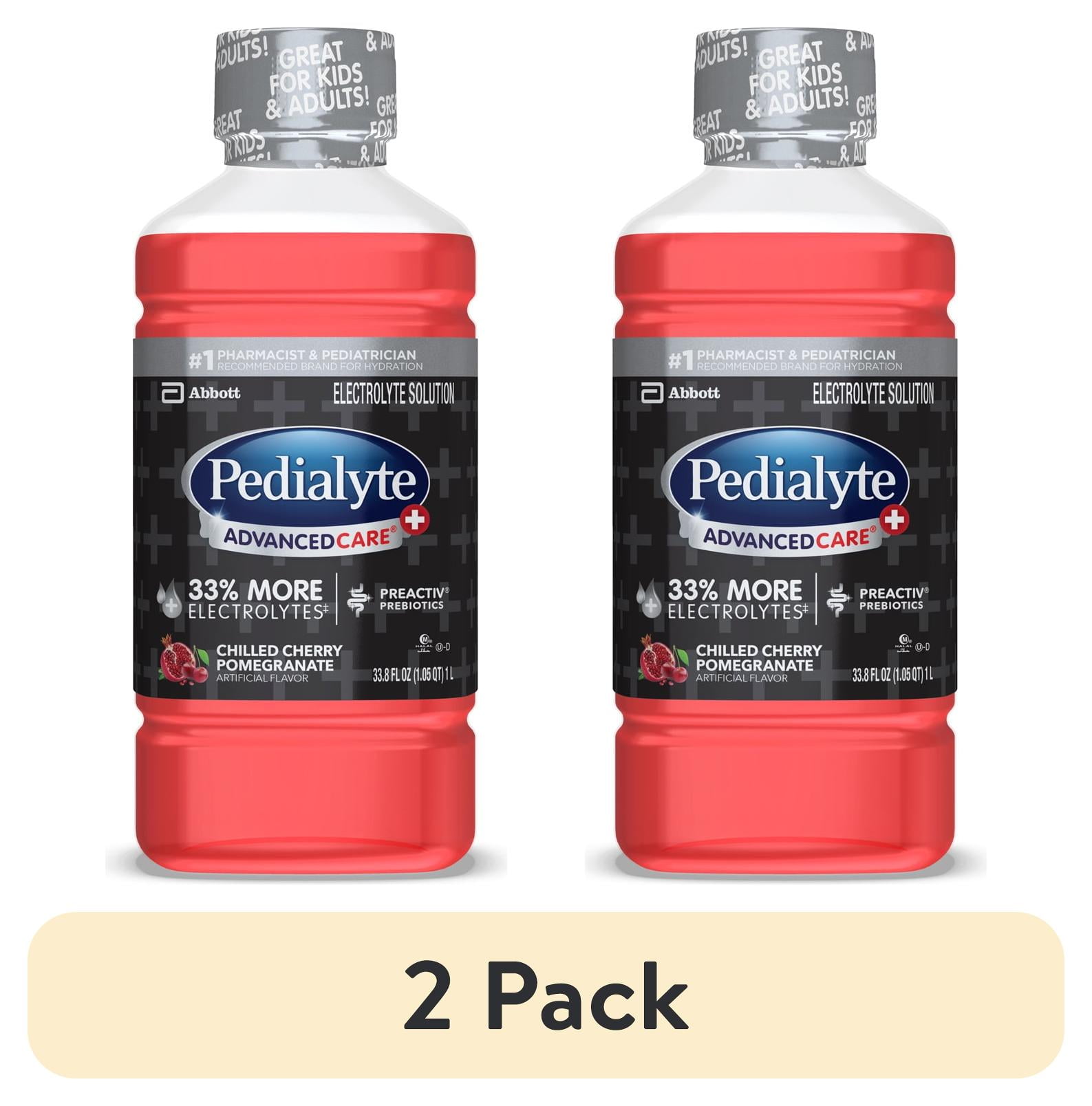 (2 pack) Pedialyte AdvancedCare Plus Electrolyte Drink, 1 Liter, with 33 More Electrolytes and