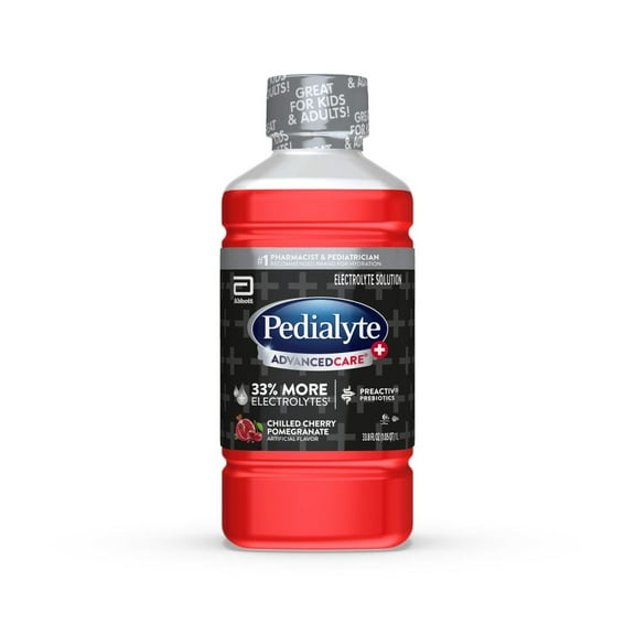 Pedialyte AdvancedCare Plus Electrolyte Drink, Chilled Cherry Pomegranate, 1 Liter