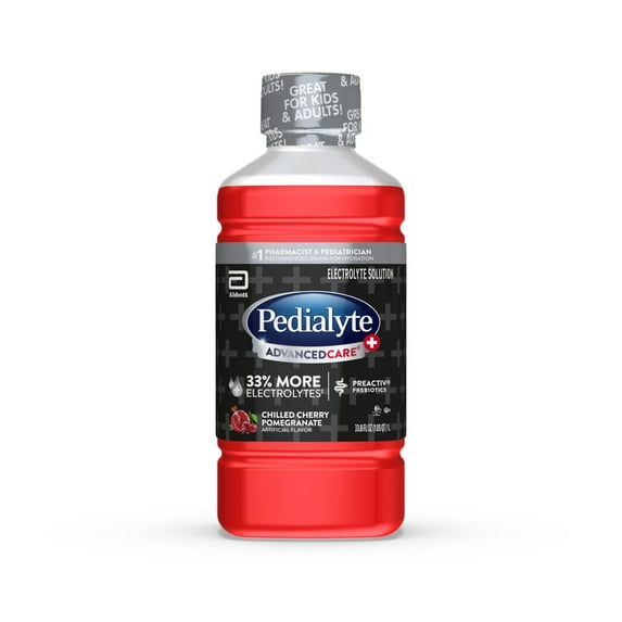 Pedialyte AdvancedCare Plus Electrolyte Drink, Chilled Cherry Pomegranate, 1 Liter