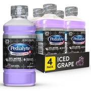 Pedialyte AdvancedCare Plus Electrolyte Drink, Iced Grape, 1 Liter, Pack of 4