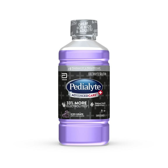 Pedialyte AdvancedCare Plus Electrolyte Drink, Iced Grape, 1 Liter