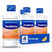 Pedialyte Advanced Rehydration Electrolyte Drink, Orange, 1 Liter, Pack of 4