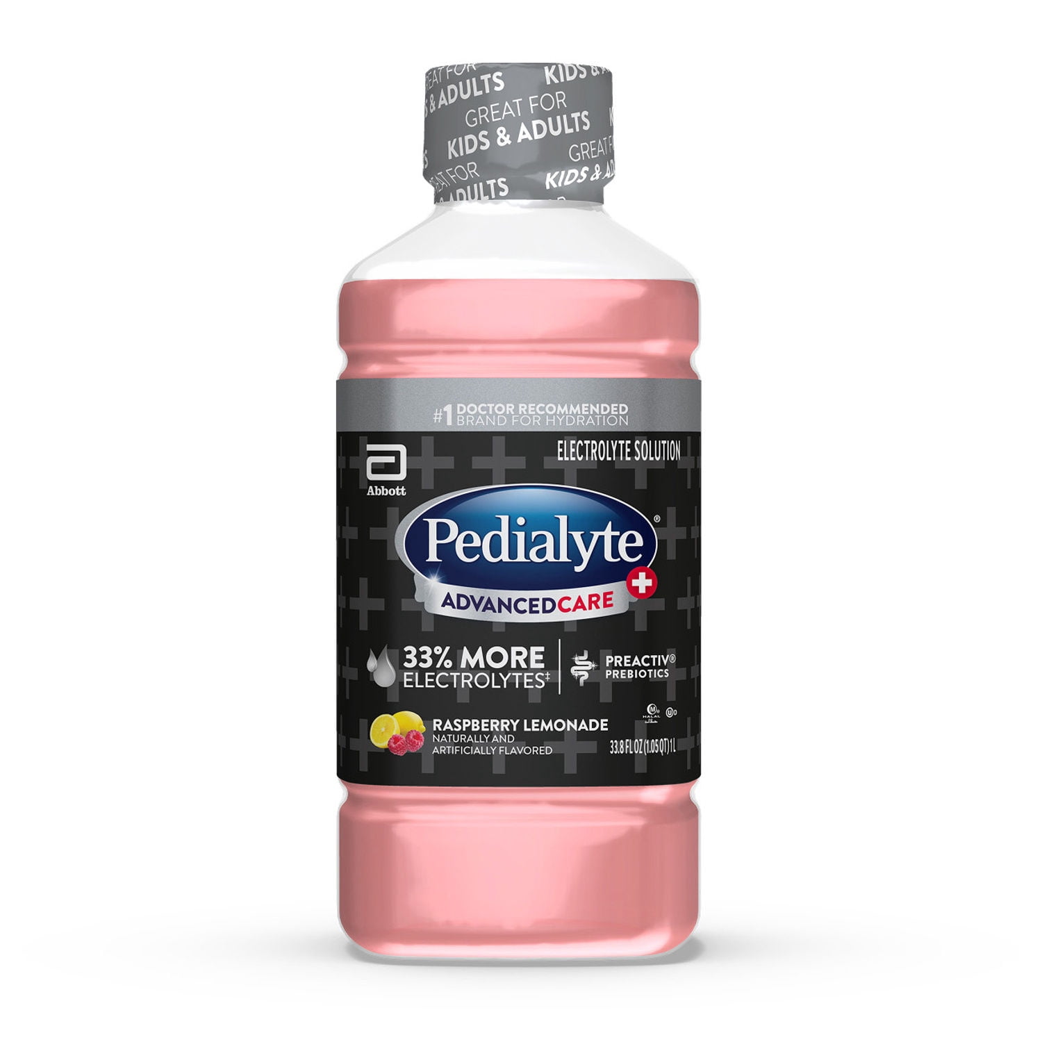 Pedialyte AdvancedCare Plus Electrolyte Drink, Raspberry Lemonade, 1 Liter