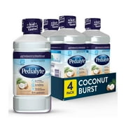 Pedialyte Electrolyte Drink, For Kids & Adults, Coconut Burst, 1 Liter, Pack of 4