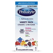 pedialyte electrolyte powder, variety pack, electrolyte hydration drink, 0.3 oz powder packs, 8 count