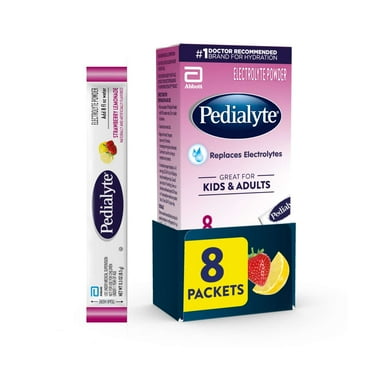 Pedialyte Electrolyte Powder Packets, Strawberry Lemonade, 8 Count