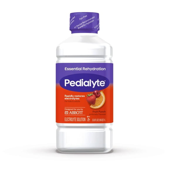 Pedialyte Essential Rehydration Electrolyte Drink, Fruit Punch, 1 Liter