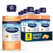 Pedialyte Electrolyte Drink, For Kids & Adults, Mixed Fruit, 1 Liter, Pack of 8
