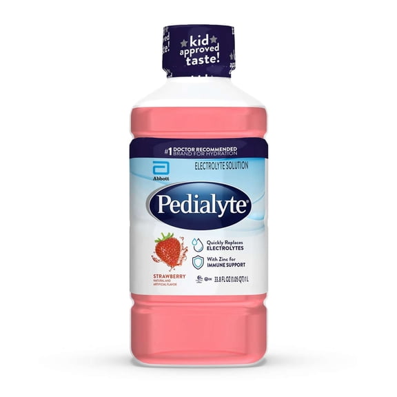 Pedialyte Electrolyte Drink, For Kids & Adults, Strawberry, 1 Liter