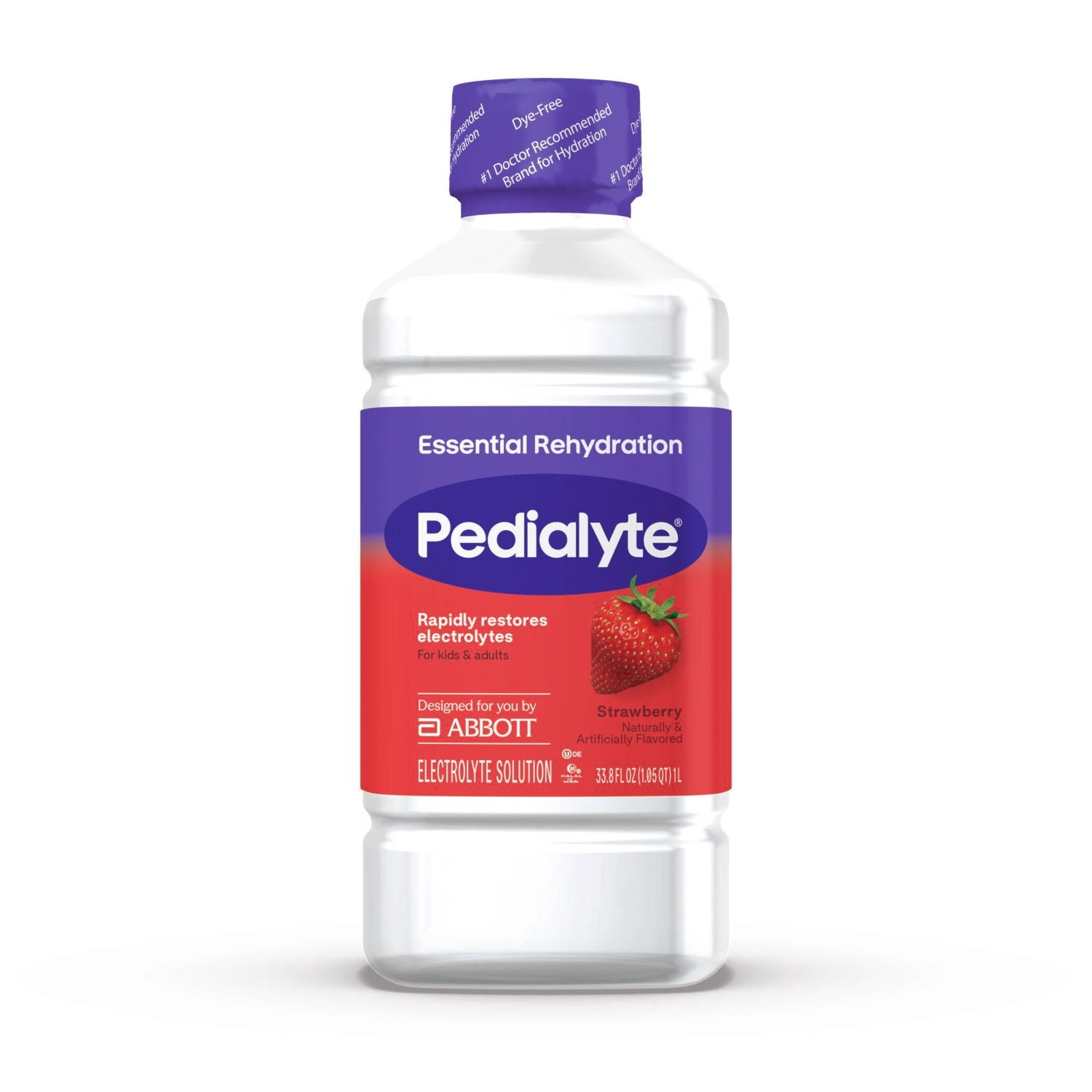 Pedialyte Essential Rehydration Electrolyte Drink, Strawberry, 1 Liter