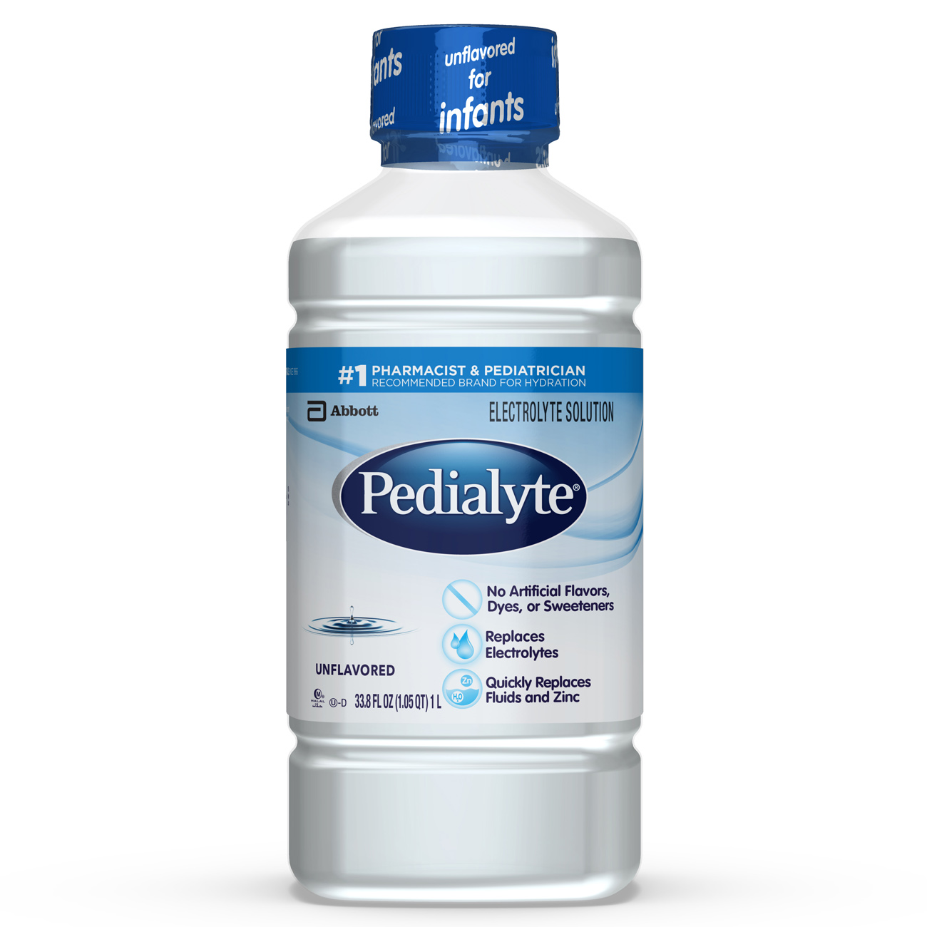 Pedialyte Electrolyte Solution, Unflavored, Hydration Drink, 1 Liter - image 1 of 10