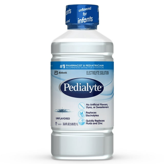 Pedialyte Electrolyte Solution, Unflavored, Hydration Drink, 1 Liter
