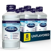 Pedialyte Electrolyte Solution, Unflavored, Hydration Drink, 8 bottles, 1 liter each