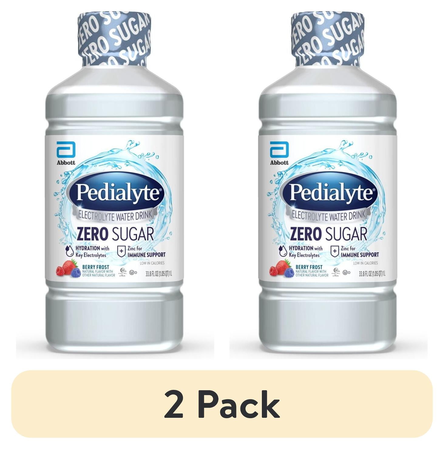 (2 pack) Pedialyte Electrolyte Water with Zero Sugar, Hydration with 3