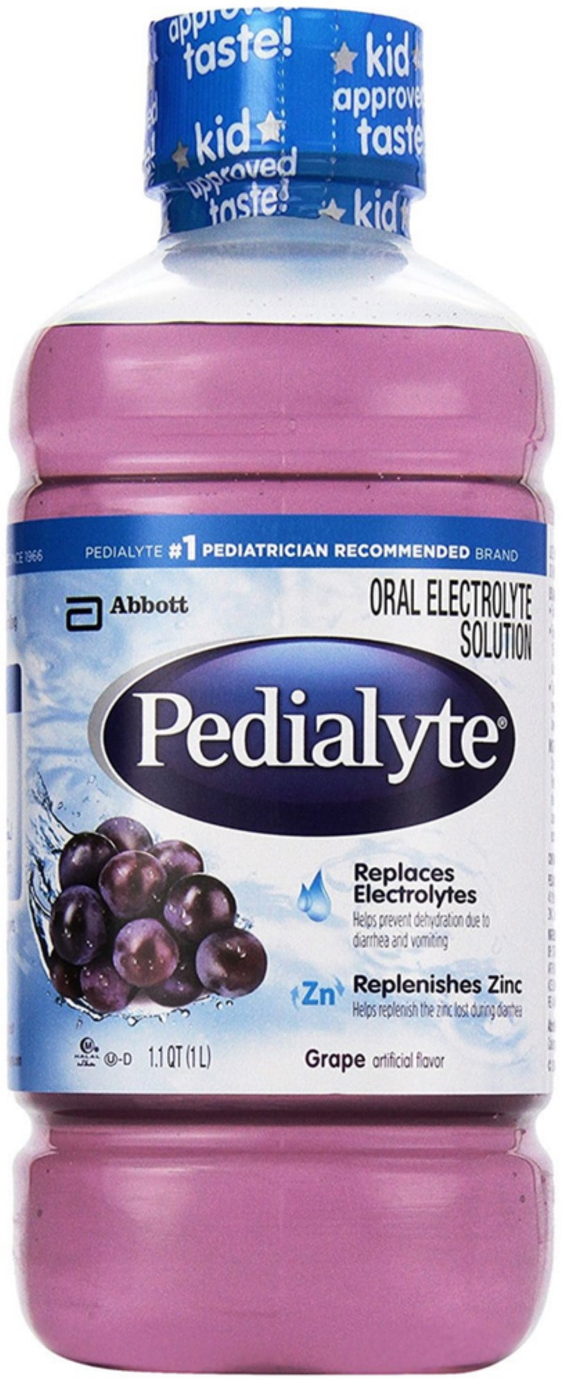 Pedialyte Oral Electrolyte Maintenance Solution, Grape 33.80 oz (Pack of 2)