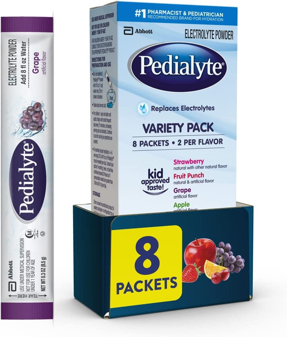 Pedialyte Oral Electrolyte Powder Variety Pack -- 8 Packets Pack of 4
