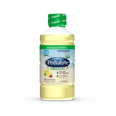 Pedialyte Organic Electrolyte Solution, Crisp Lemon Berry, 1 Liter
