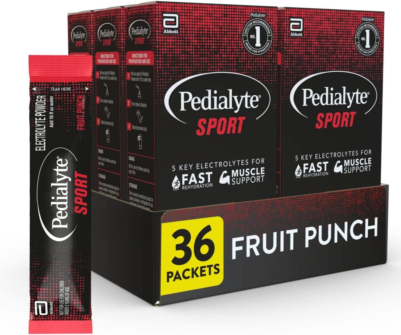 Pedialyte Sport Electrolyte Powder, Fast Hydration with 5 Key
