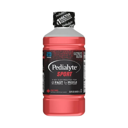 Pedialyte Sport Electrolyte Solution Fruit Punch 1L with 5 Key Electrolytes