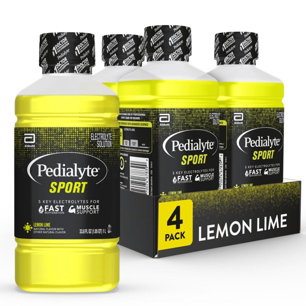 Pedialyte Sport, Lemon Lime, Electrolyte Hydration Drink, 1 Liter, Pack