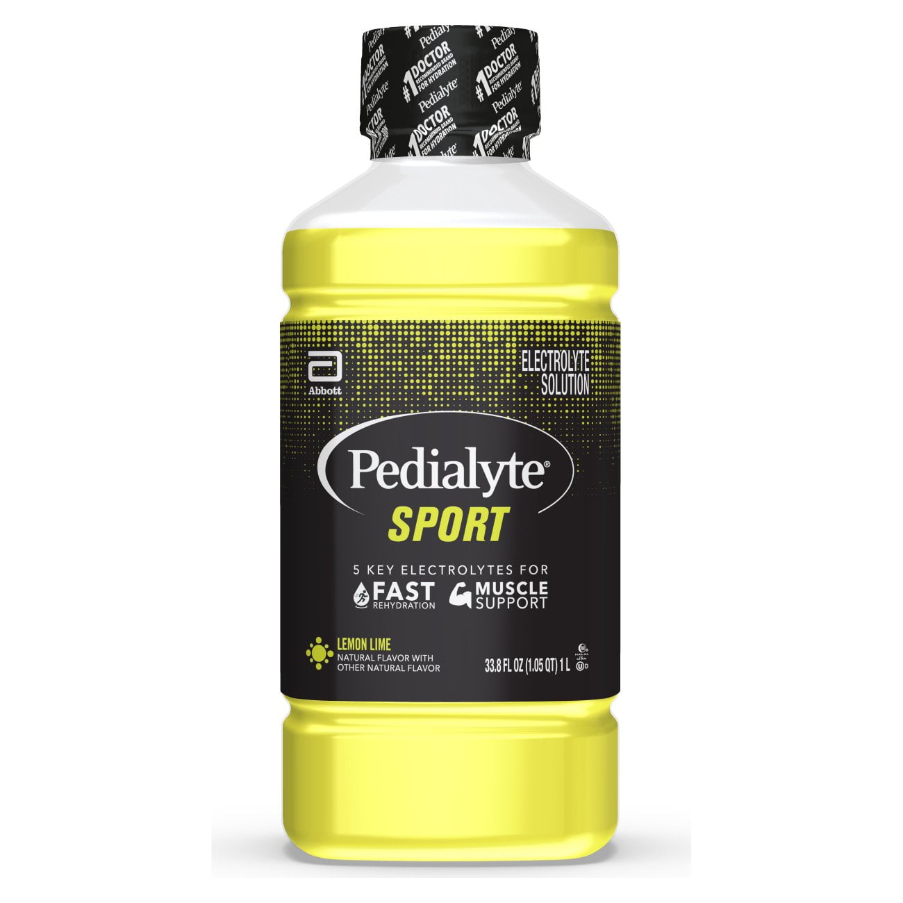 Pedialyte Sport, Lemon Lime, Electrolyte Hydration Drink, 1 Liter, Pack of 4