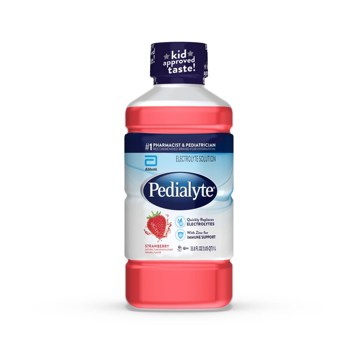 Pedialyte Electrolyte Solution, Strawberry, 1 Lite